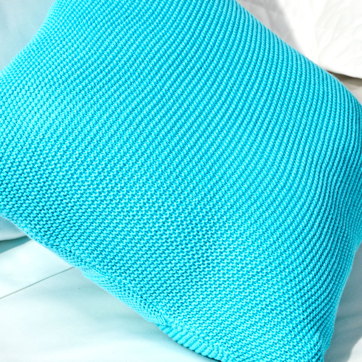 01 01 0484 Capa Almofada 40x40 Tricot Infinite Turquesa 002